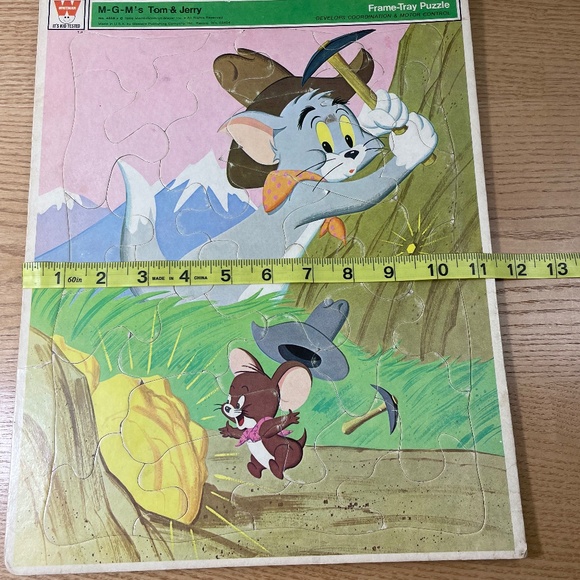 Vintage Whitman Tom & Jerry Frame Tray Puzzle No 4556 MGM 1969 Mining for Gold - Picture 7 of 8